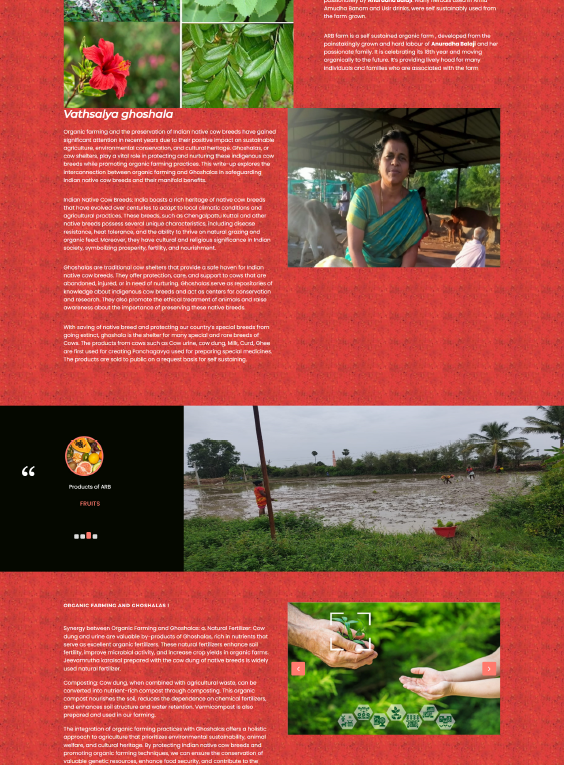 ARB Organic Farm static website design