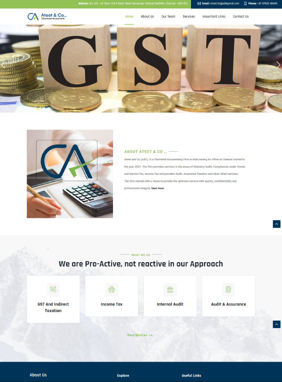 Ateet and Co static website design
