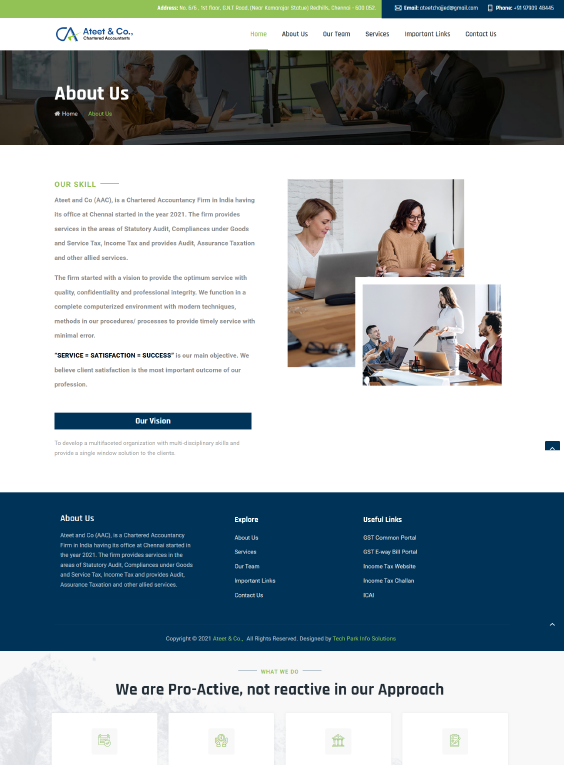 Ateet and Co static website design