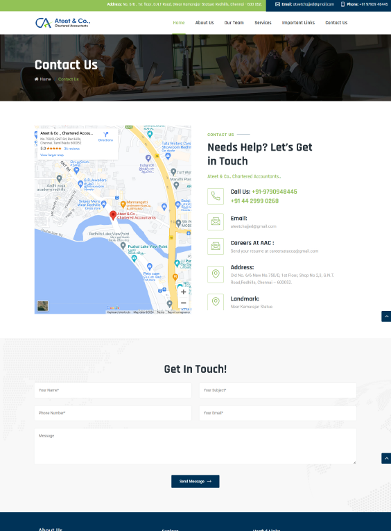 Ateet and Co static website design