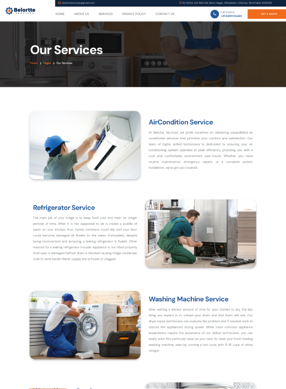 Beloitte Services static website design