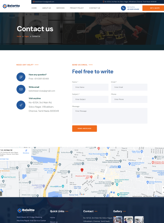 Beloitte Services static website design