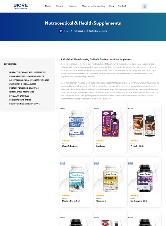 Biovelife ecommerce website design by Tech Park Info Solutions