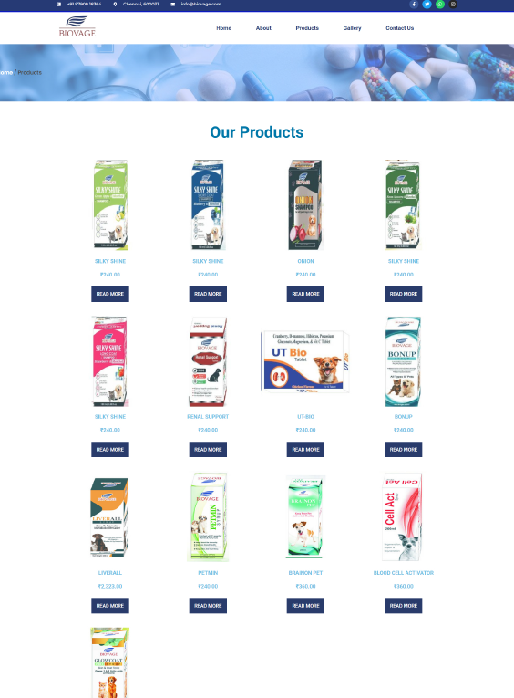 Biovage static website design
