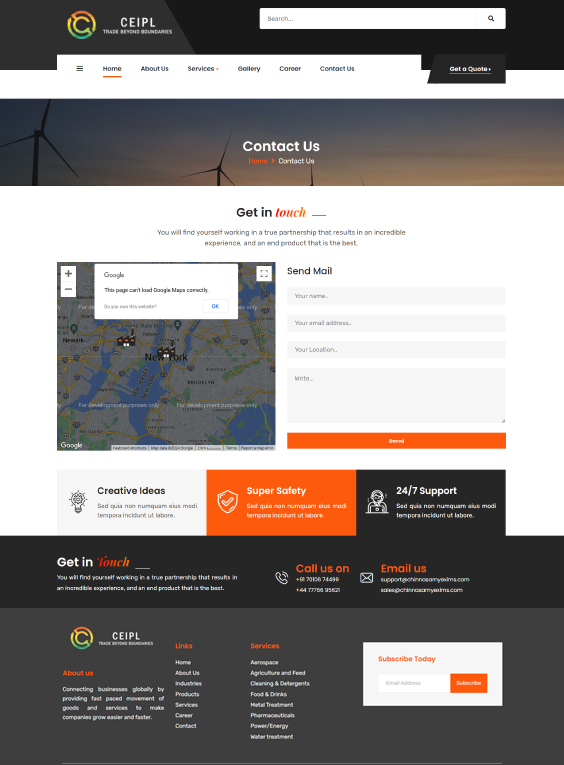 Chinnasamy Exims static website design