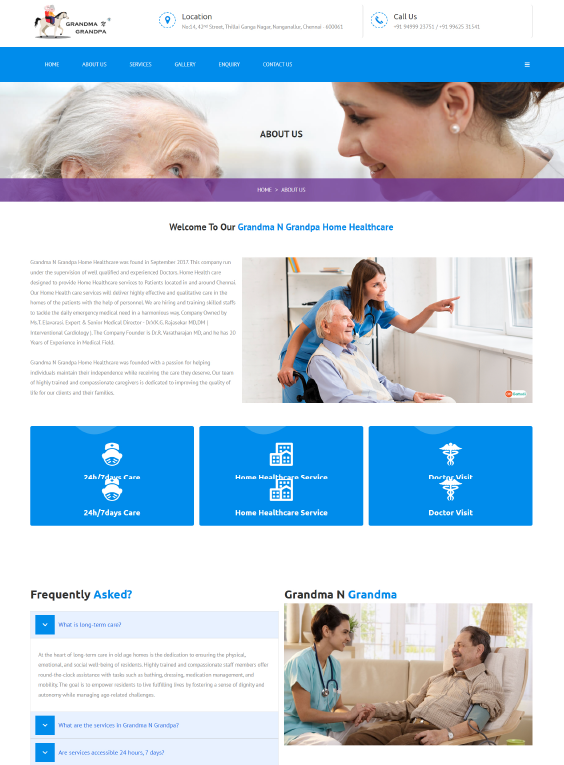 Grandma Grandpa Home Healthcare static website design