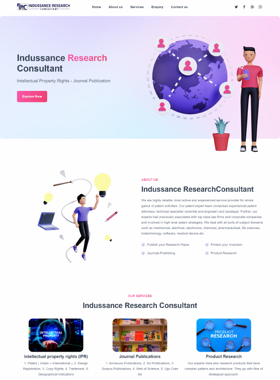 Indussance Research Consultant static website design