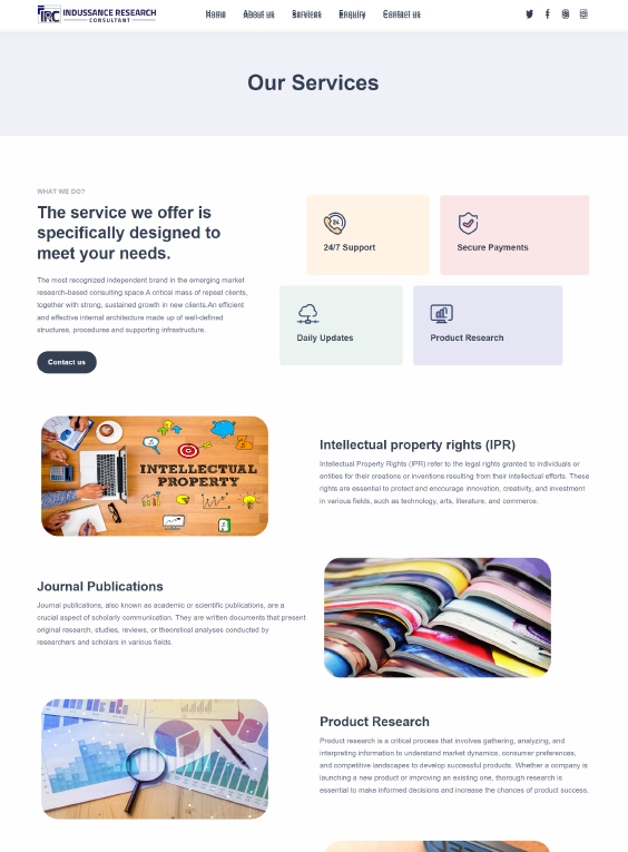 Indussance Research Consultant static website design