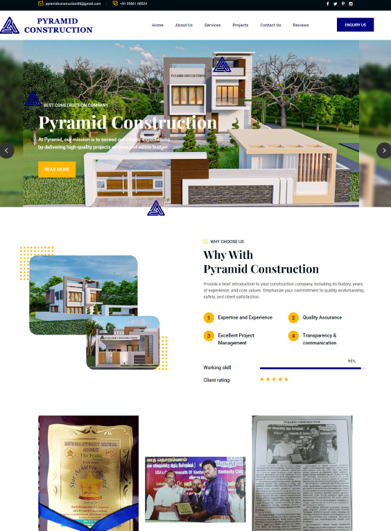 Pyramid Construction static website design