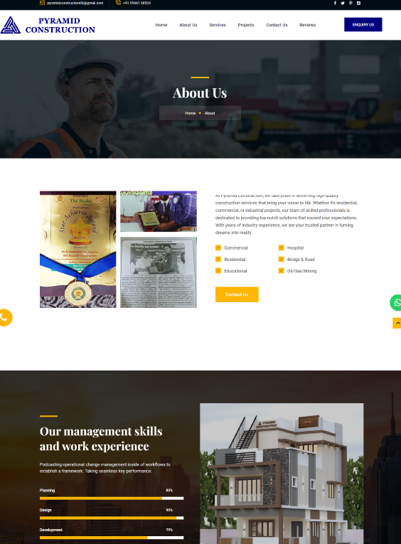 Pyramid Construction static website design