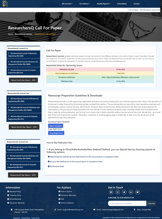 Researchersq static website design