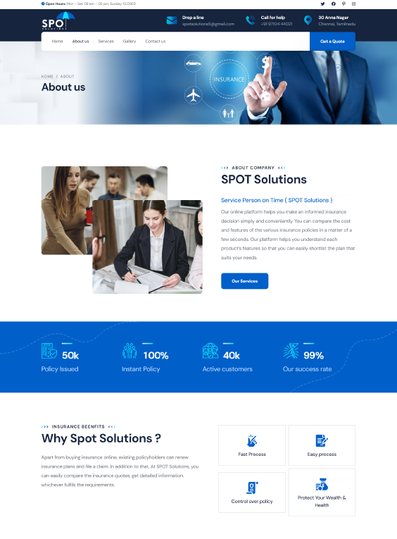 Spot Solution static website design