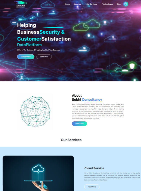 Subhiconsultancy dynamic website design by Tech Park Info Solutions