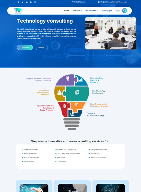 Subhiconsultancy dynamic website design by Tech Park Info Solutions