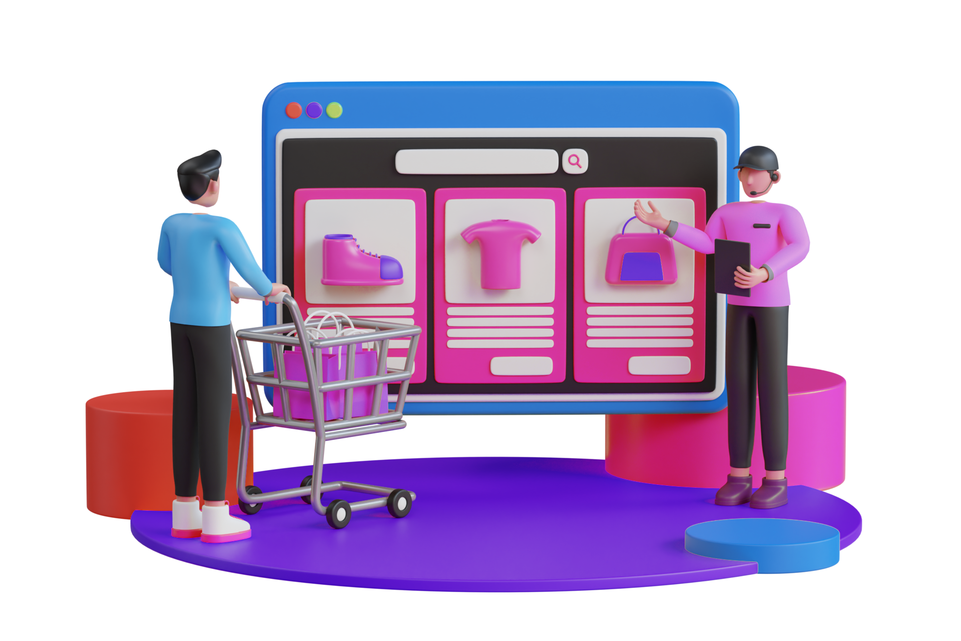 E-commerce website features illustration