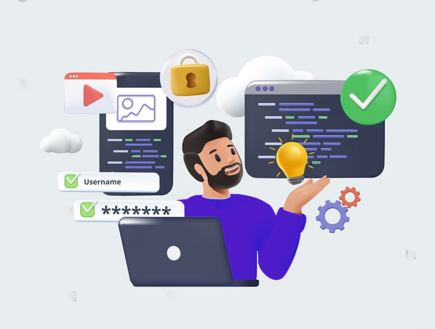 Dynamic website development illustration